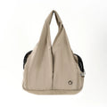 Apricot coloured cloth pet handbag for small dog transportation with 41x16x28 cm dimensions