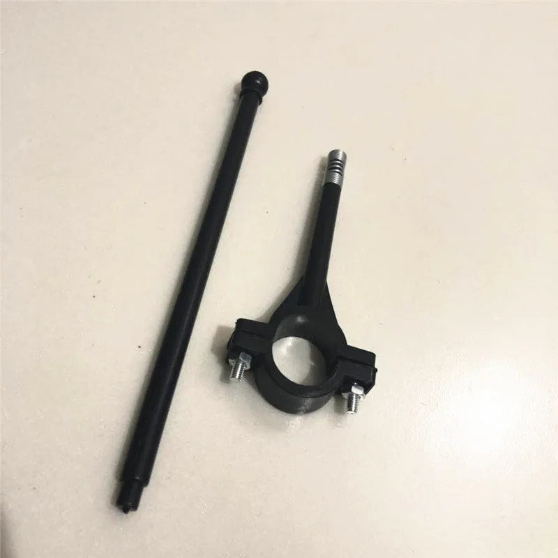 Square polyester flag on plastic pole for handlebar mounting as promotional display