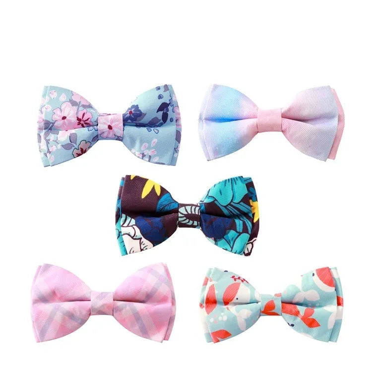 Pet Supplies rose gold buckle bow pet collar in polyester, pink girl colour, on white background