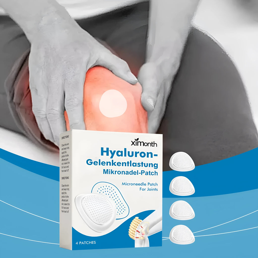 Hyaluronic acid joint relief microneedle patch pack of 4 with peony root and ginger botanical ingredients