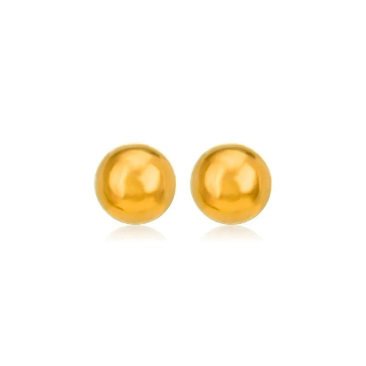 Stainless steel ball stud earrings geometric minimalist design multiple sizes