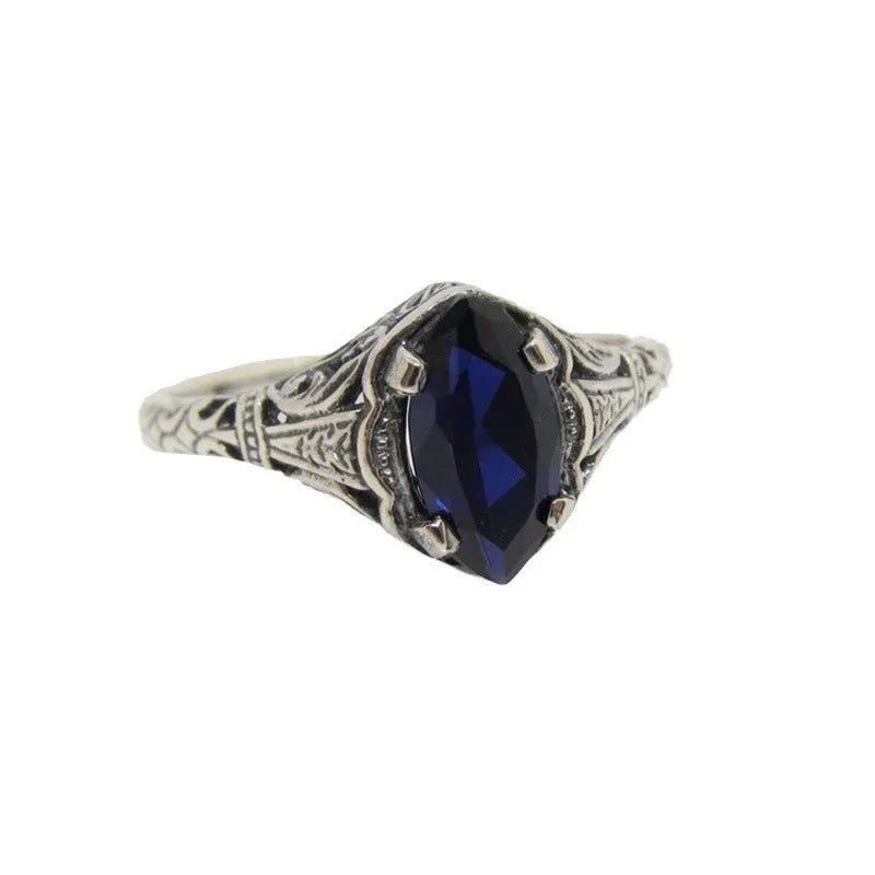 Women's geometric hollow ring with zircon in electroplated silver on alloy, sizes 5 to 11