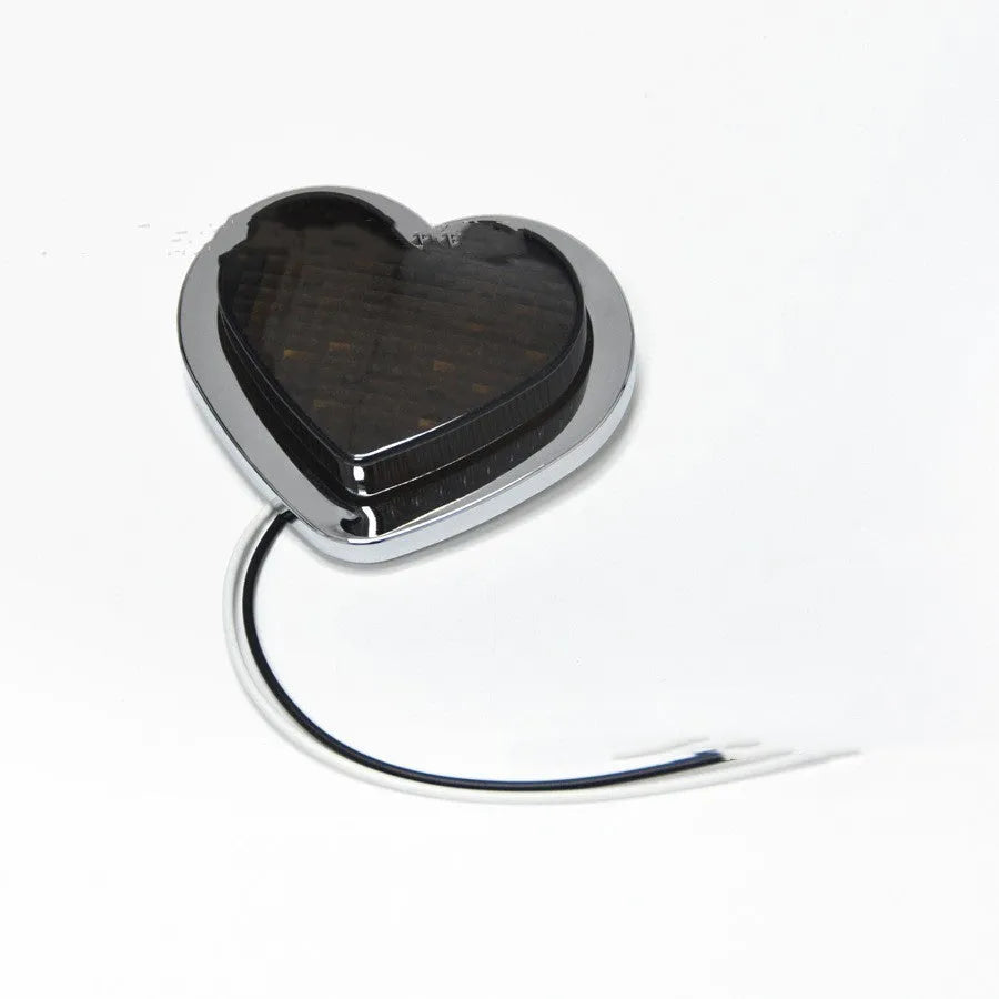 12V heart-shaped automotive LED sidelight for car modification in red, pink, black, orange, or purple.