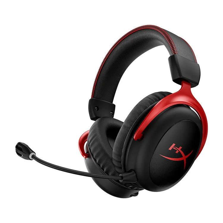 Head-mounted wired e-sports gaming headphone in Hurricane 2 black red with 53mm speaker driver and detachable microphone