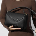 Genuine leather women's crossbody bag in brown, first layer cowhide, soft square shape with zipper changing bag