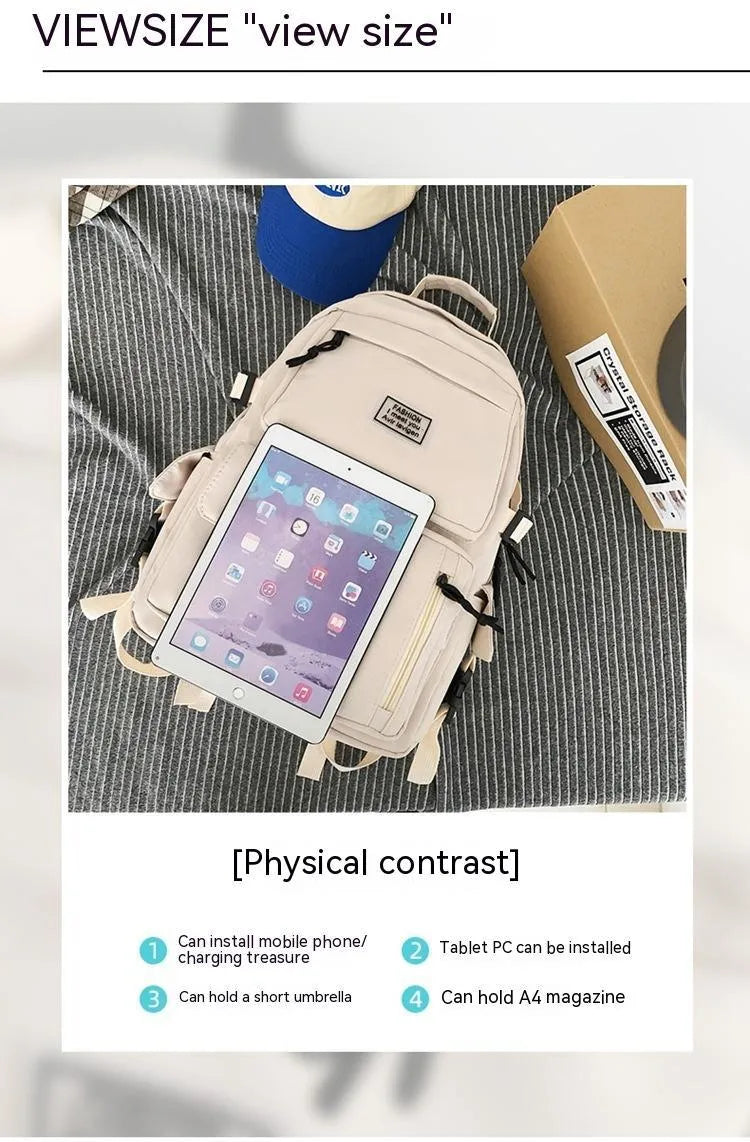 Fresh sweet style student backpack with computer compartment in black colour option