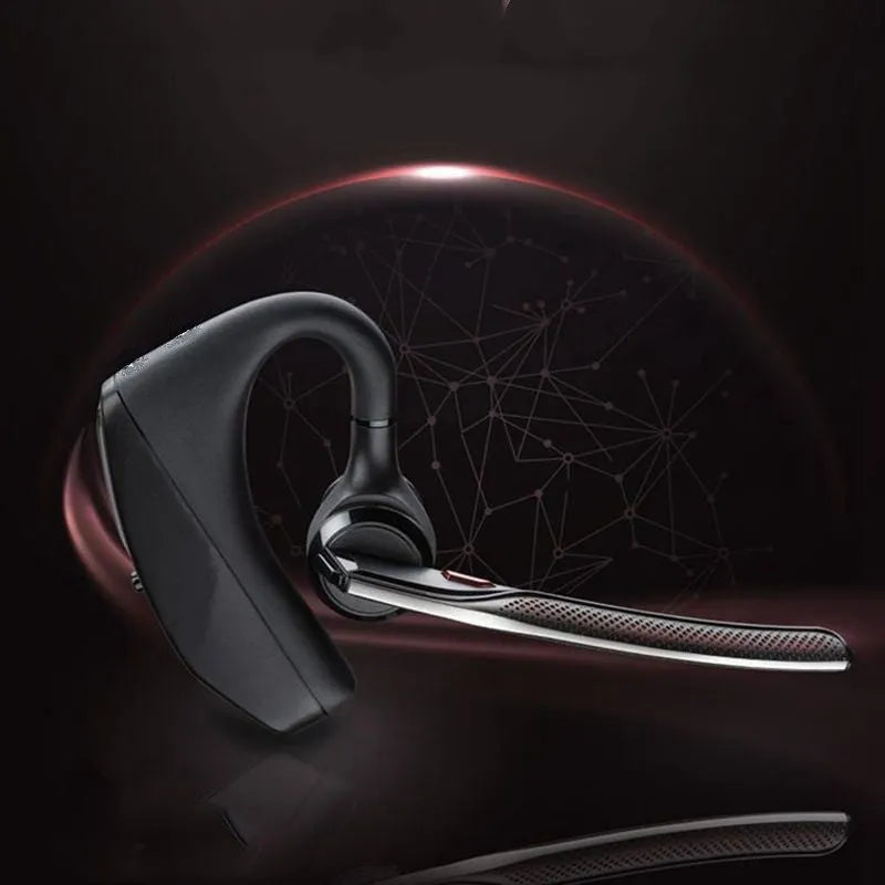 Black Bluetooth sports headphones with battery display screen and USB charging port