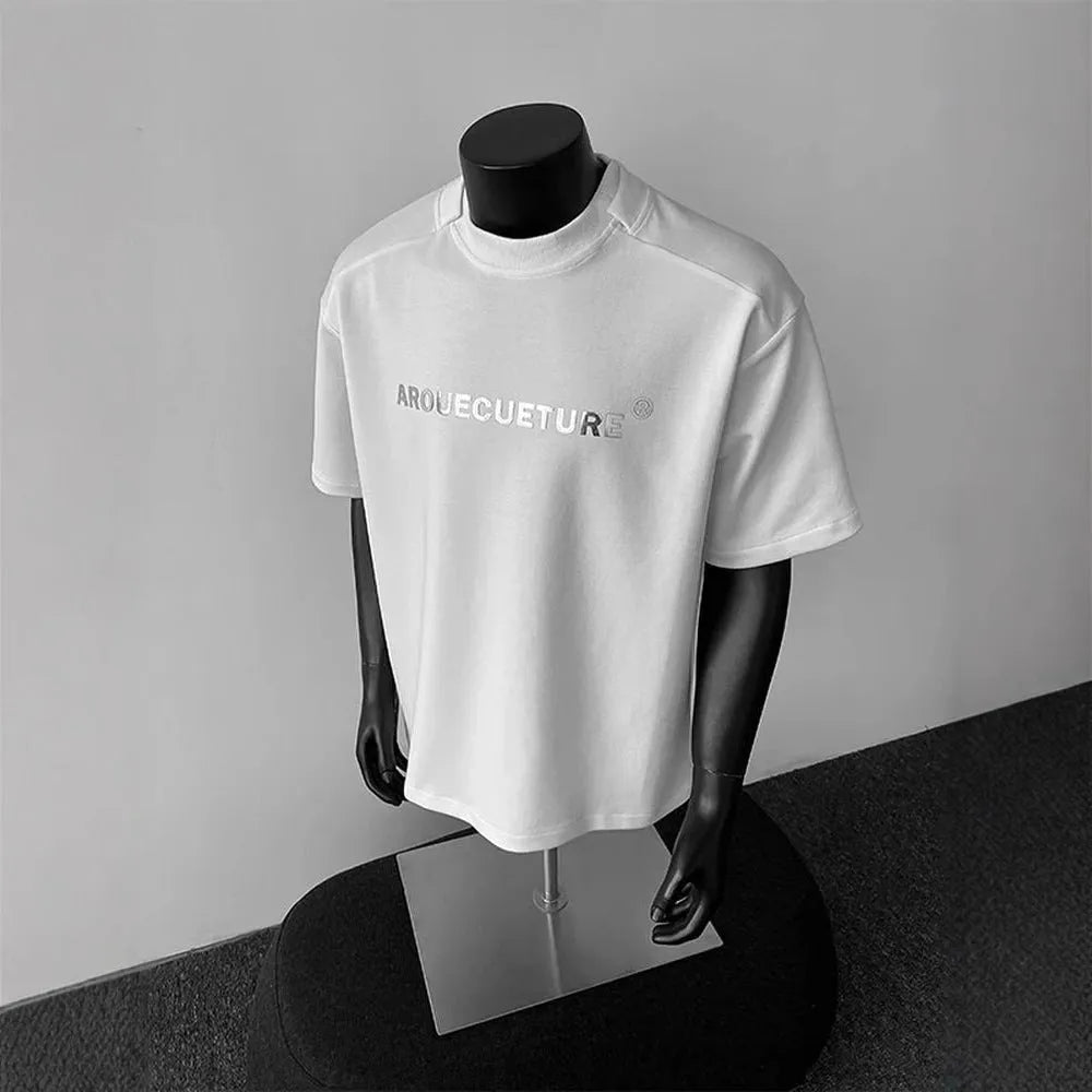 Men's loose fit pure cotton short sleeve t-shirt in black, white, and light grey colours