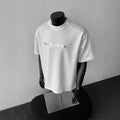 Men's loose fit pure cotton short sleeve t-shirt in black, white, and light grey colours