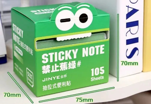 Pearl gradient transparent sticky notes pad with pull-out sheets in six colour theme options