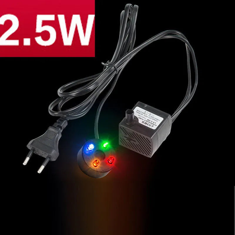 Black submersible aquarium pump with flowing water technology for filtration and circulation