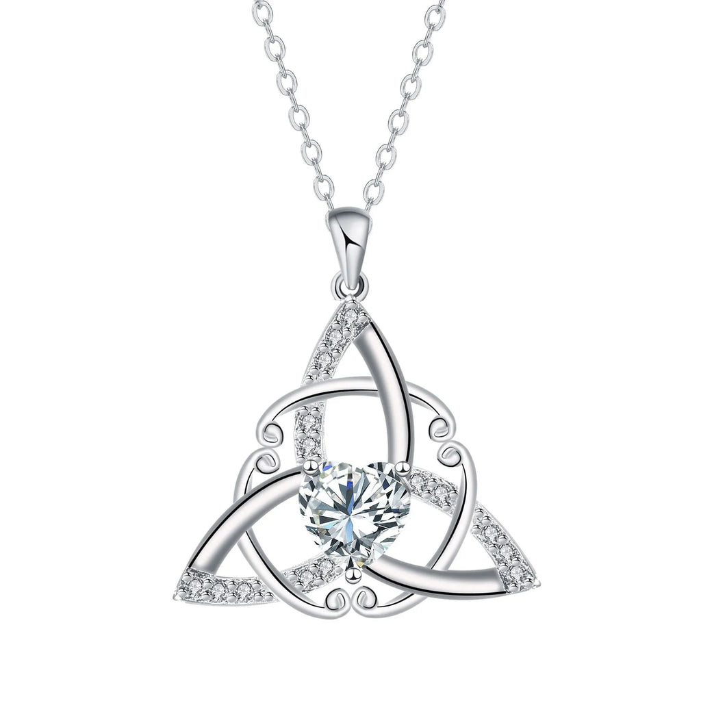 Copper Celtic knot necklace for women with electroplated finish in geometric design
