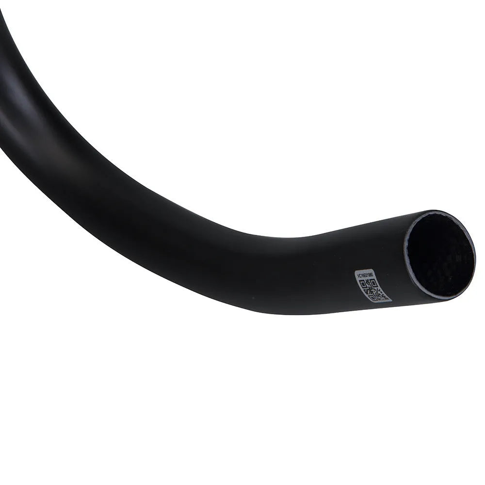 Black carbon fibre large angle bent motorcycle handlebar with 31.8mm clamp and 125mm rise