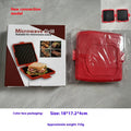 Red silicone baking tray with matching silicone heat-resistant gloves