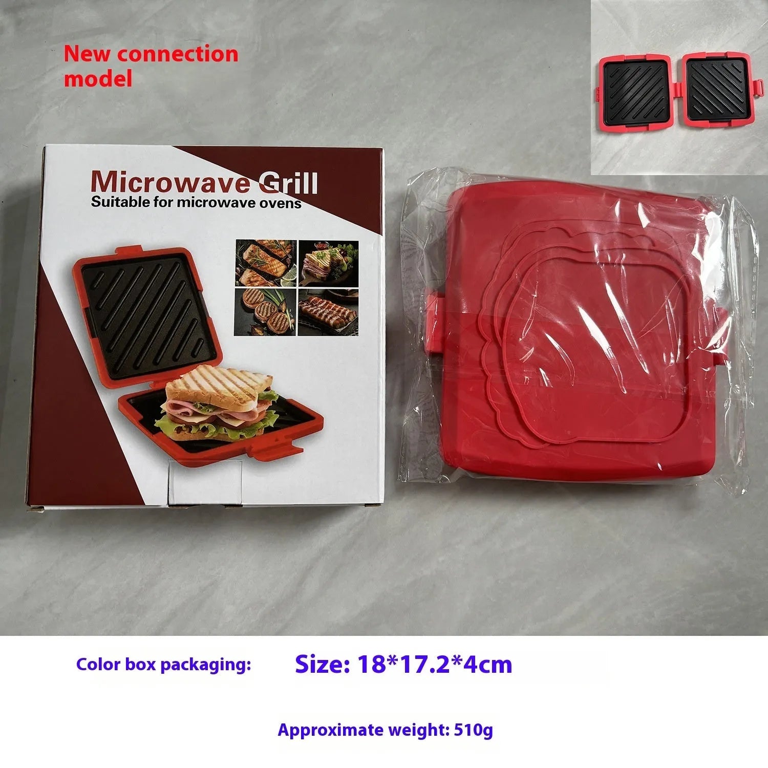 Red silicone baking tray with matching silicone heat-resistant gloves
