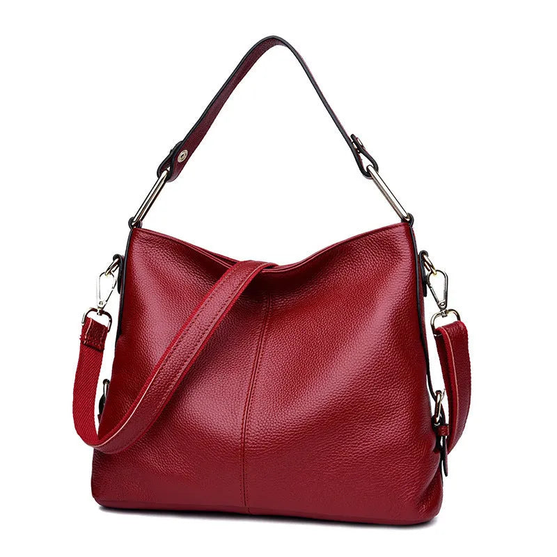 Genuine leather crossbody bag in vertical square shape with internal organisers and crossbody strap