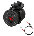 Waterproof motorcycle car charger with USB output and snap-on fitting