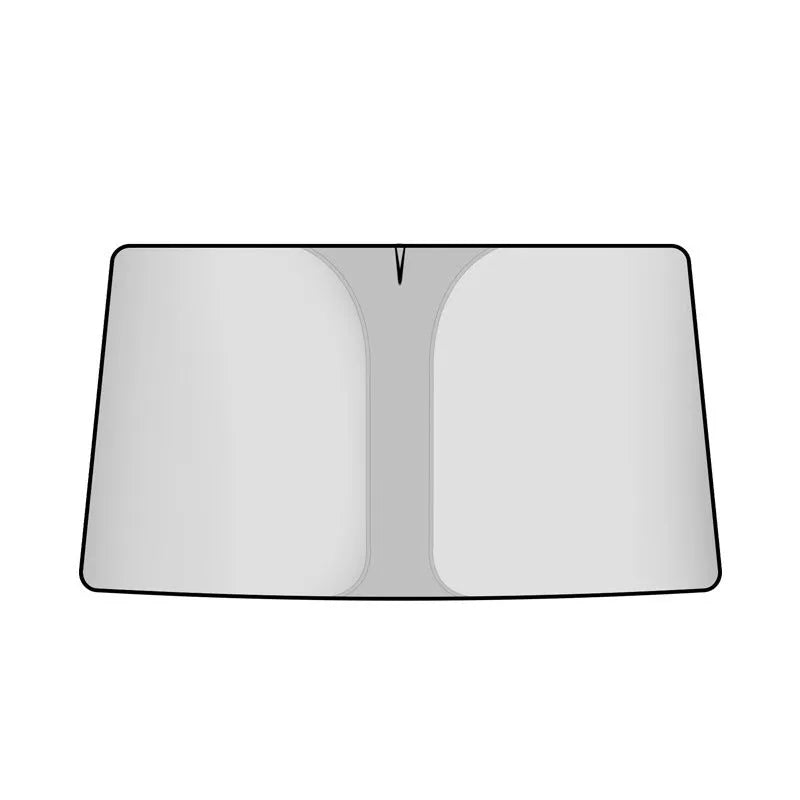 Car front windscreen sun shield with double ring design and titanium silver reflective coating