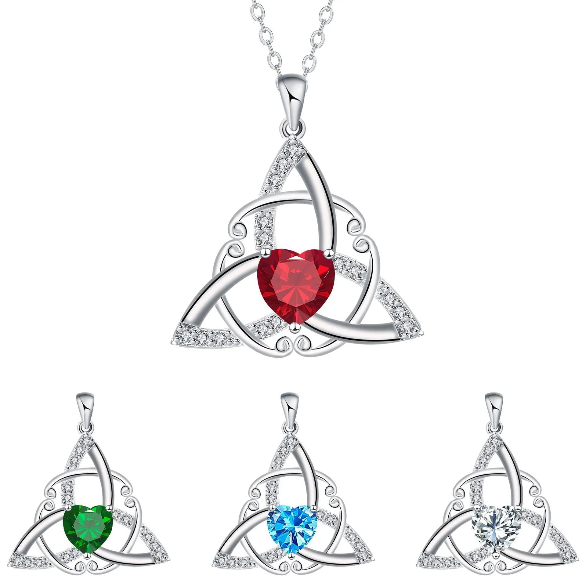 Copper Celtic knot necklace for women with electroplated finish in geometric design