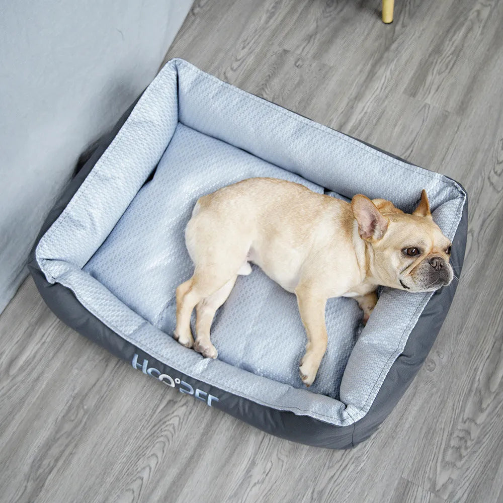 Soft summer pet bed in nest style with removable cover, size Large 90x70x25cm for pets up to 30kg