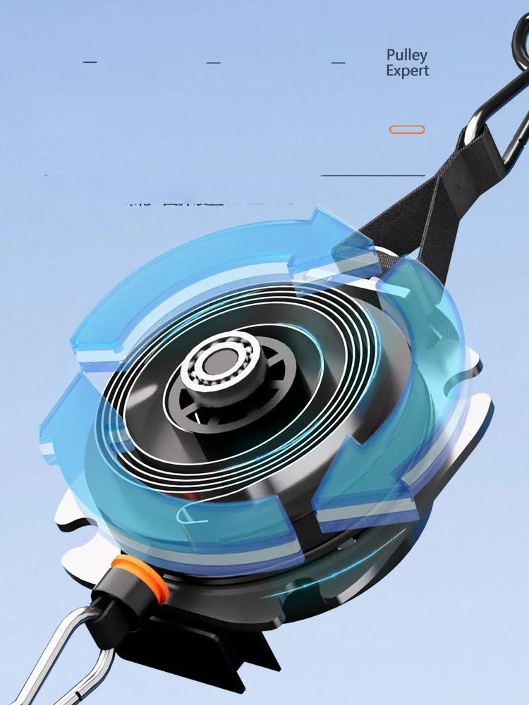 Multi functional fitness resistance tensioner in blue gray with adjustable 2-20kg dial for full body training
