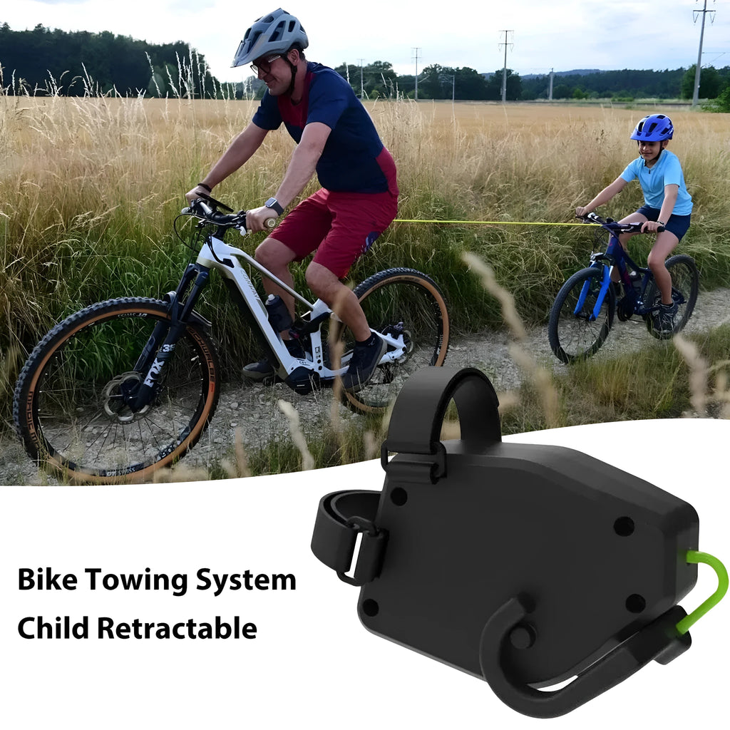 Black plastic bicycle trailer connecting rope for towing trailers behind bikes