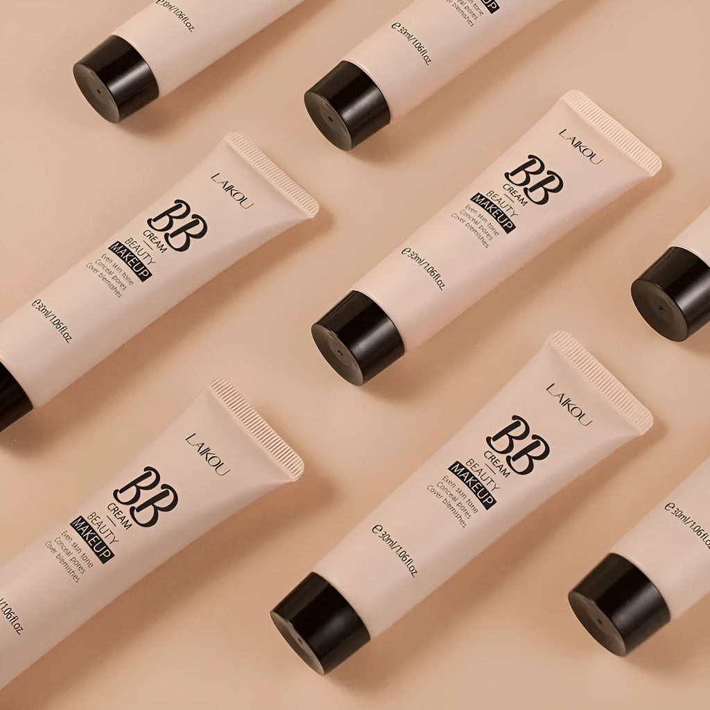30ml tube of BB cream makeup in nine shades from ivory white to brown