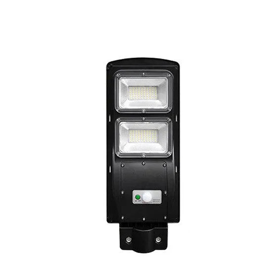 Integrated solar street light with solar panel, 60W LED light and remote control for outdoor installation