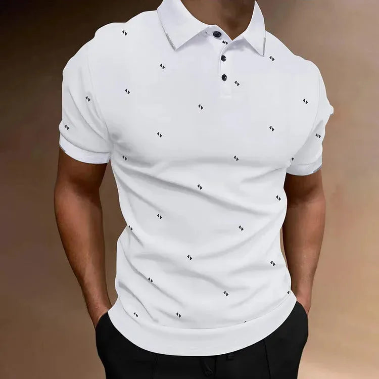 Men's short sleeve digital print sports top in polyester fibre, available in black, dark blue, red, and white, sizes S to 6XL
