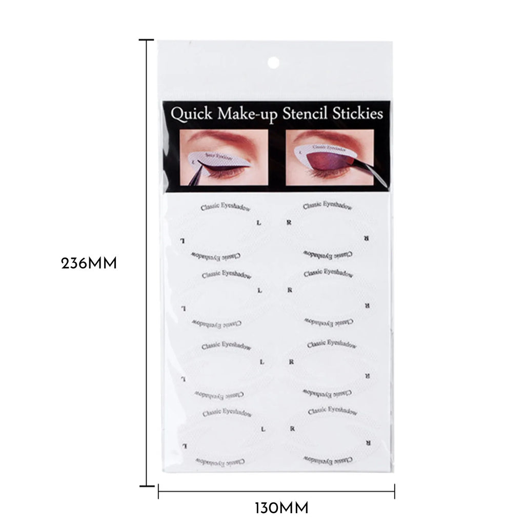 Four reusable eyeliner stencil templates for makeup application including wing and cat-eye designs