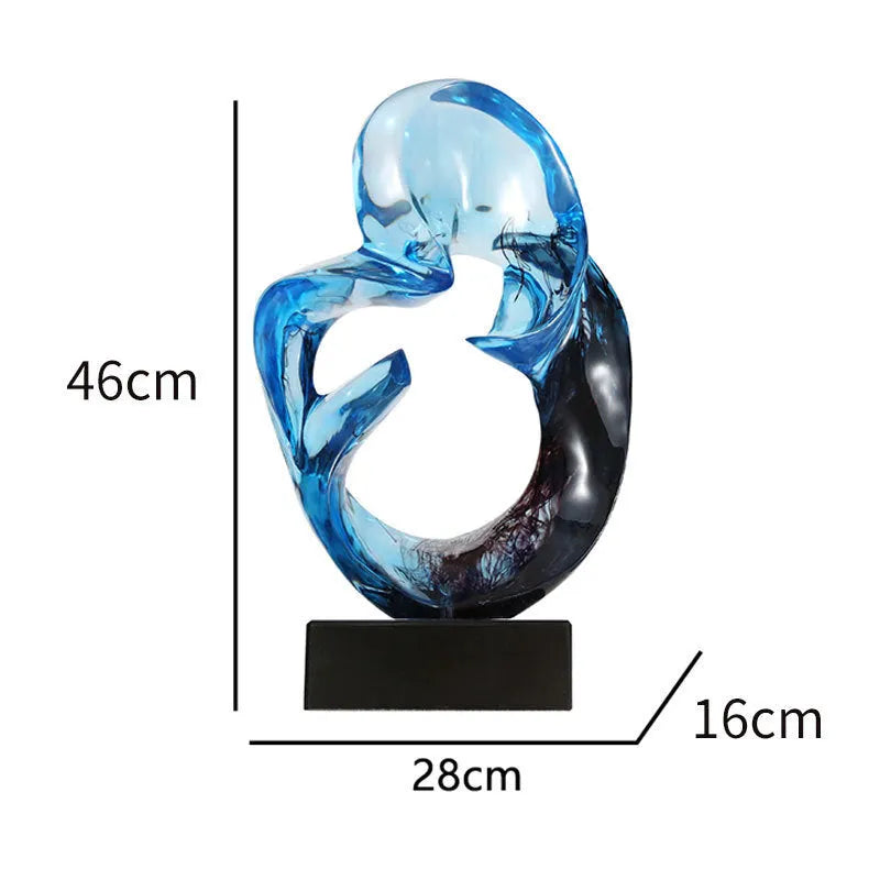 Transparent resin craft ornament in modern simplicity style sculpture design