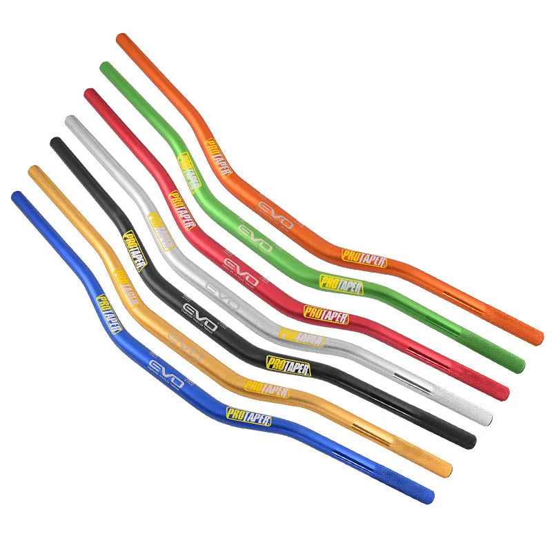 Scrambling motorcycle handlebar with orange finish and 28mm aluminium alloy tube