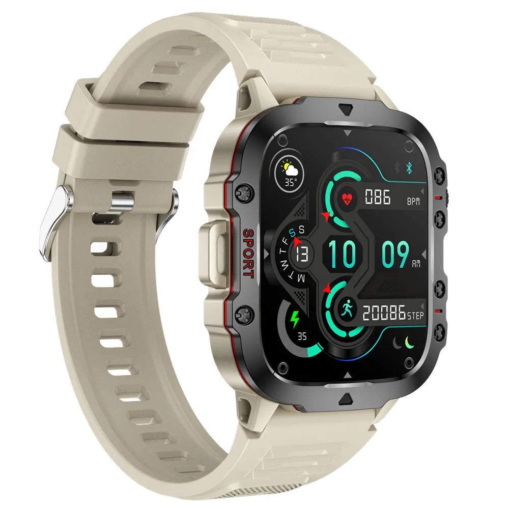 QX11 Smart Bluetooth Watch in black or khaki with a TFT touch screen on a wrist.