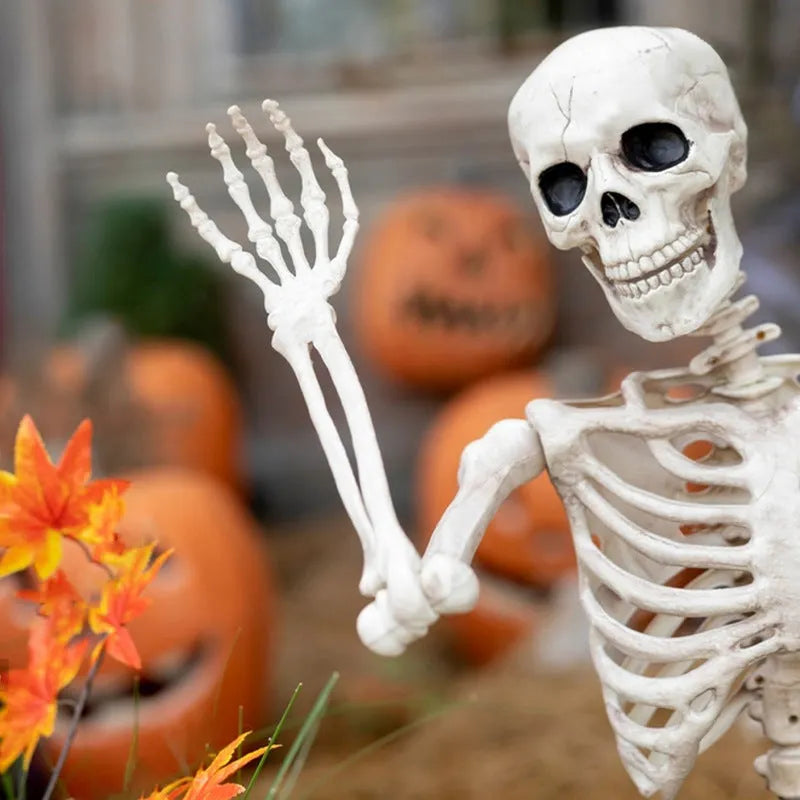 90cm tall movable joint plastic skeleton Halloween decoration prop