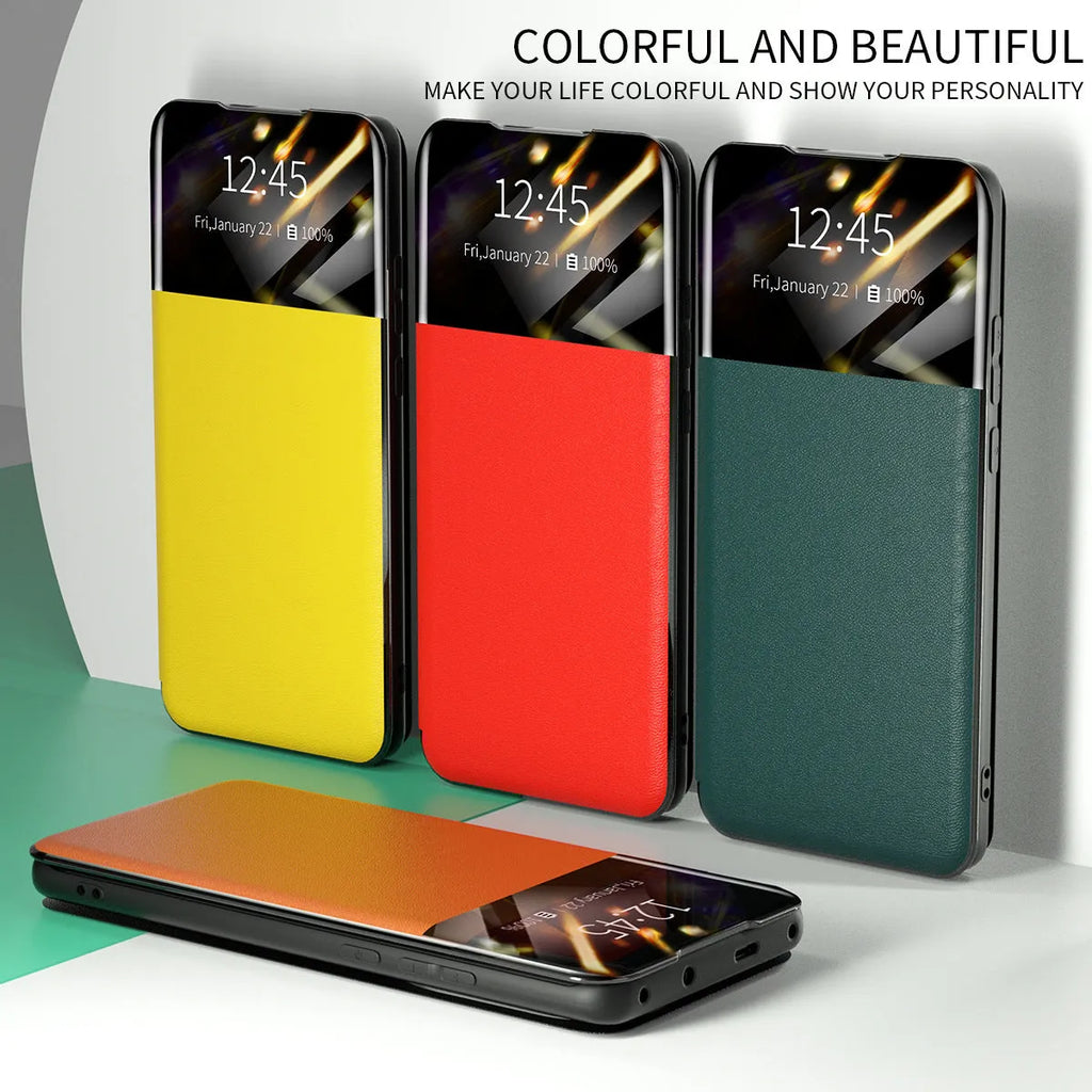 Card flip protective case for Google Pixel 6 in solid black colour, showing the PU leather front cover with card slots and the hard PC back shell