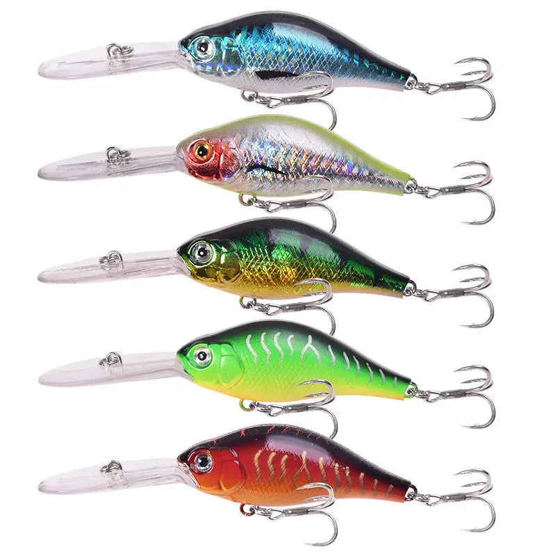 10.5cm deep diving Mino fishing lure with long tongue board, showing colour options.