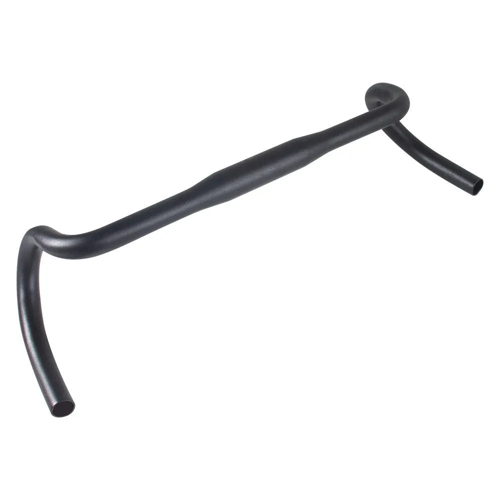 Black aluminium alloy road bike bent handlebar 420mm width with 31.8mm clamp diameter