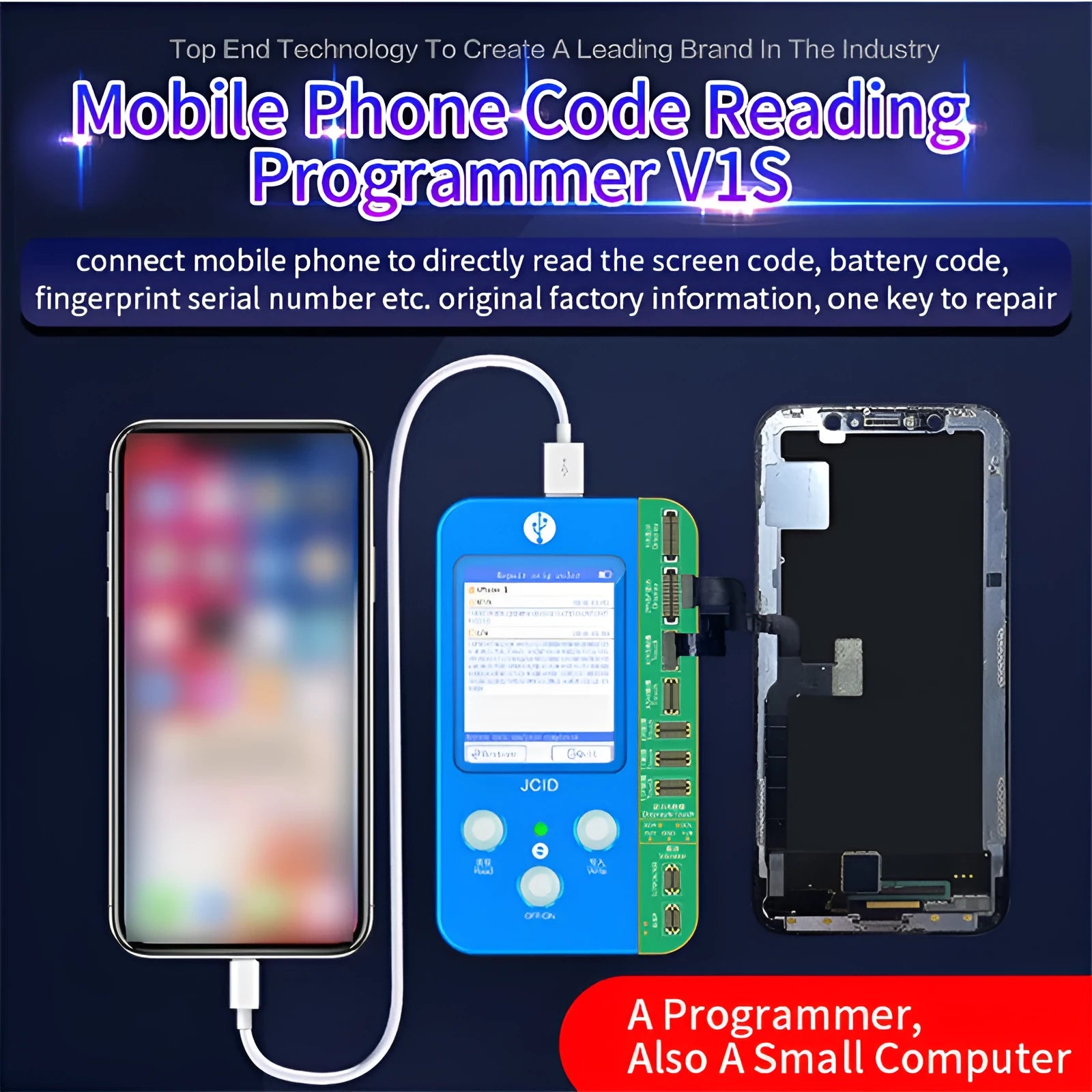 Plastic cell phone screen repair detector tool for battery lattice line and face IC detection with multiple model compatibility