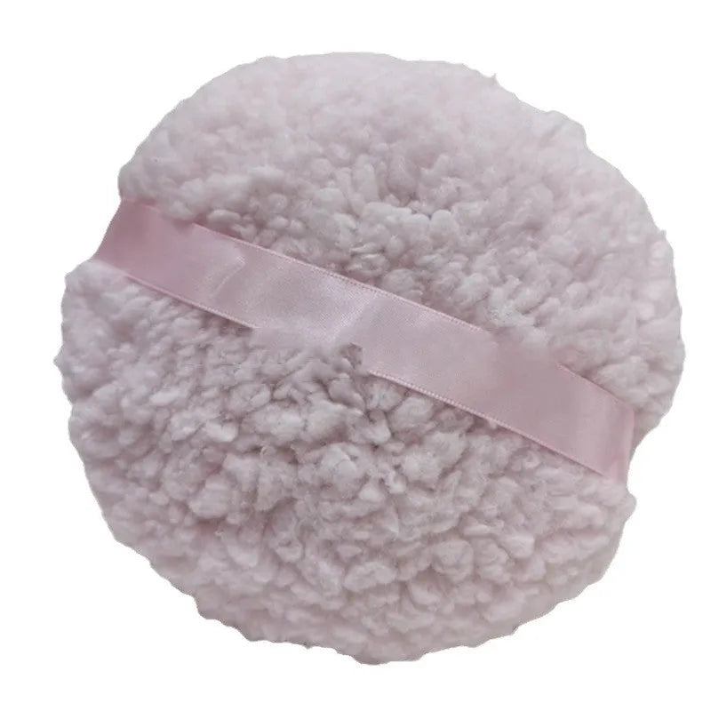 Oversized rectangular plush powder puff measuring 150x75mm in pink white skin colour options