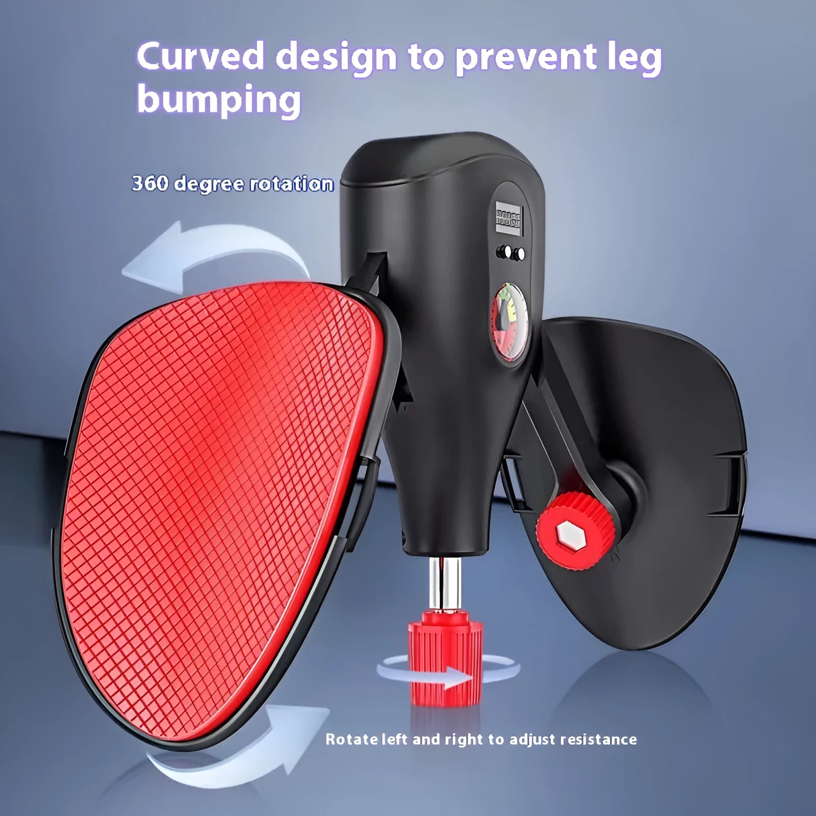 Men's black and grey Kegel trainer exercise equipment with adjustable straps and handle.