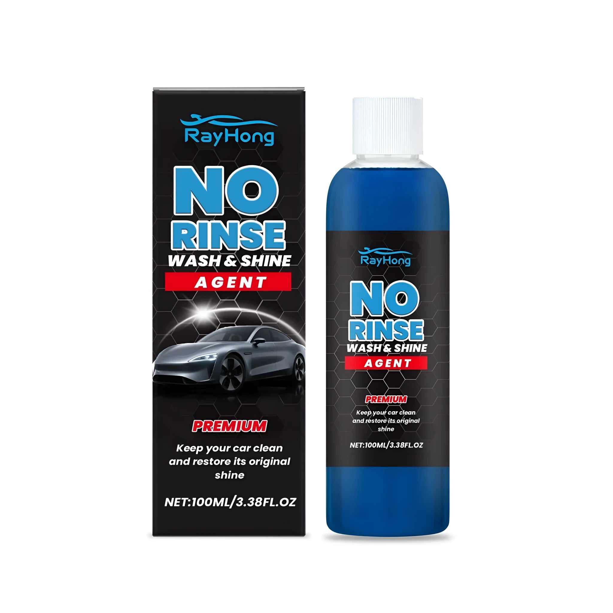 No rinse wash shine agent 100ml bottle with polytetrafluoroethylene and zirconium dioxide for car detailing