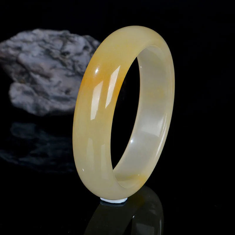 Natural light jade bracelet for women polished Chinese style half-handmade grinding finish multiple sizes