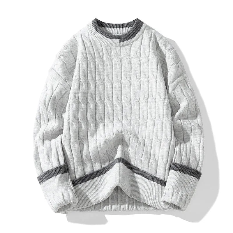 Men's two piece loose pullover sweater set in modal acrylic blend for autumn winter