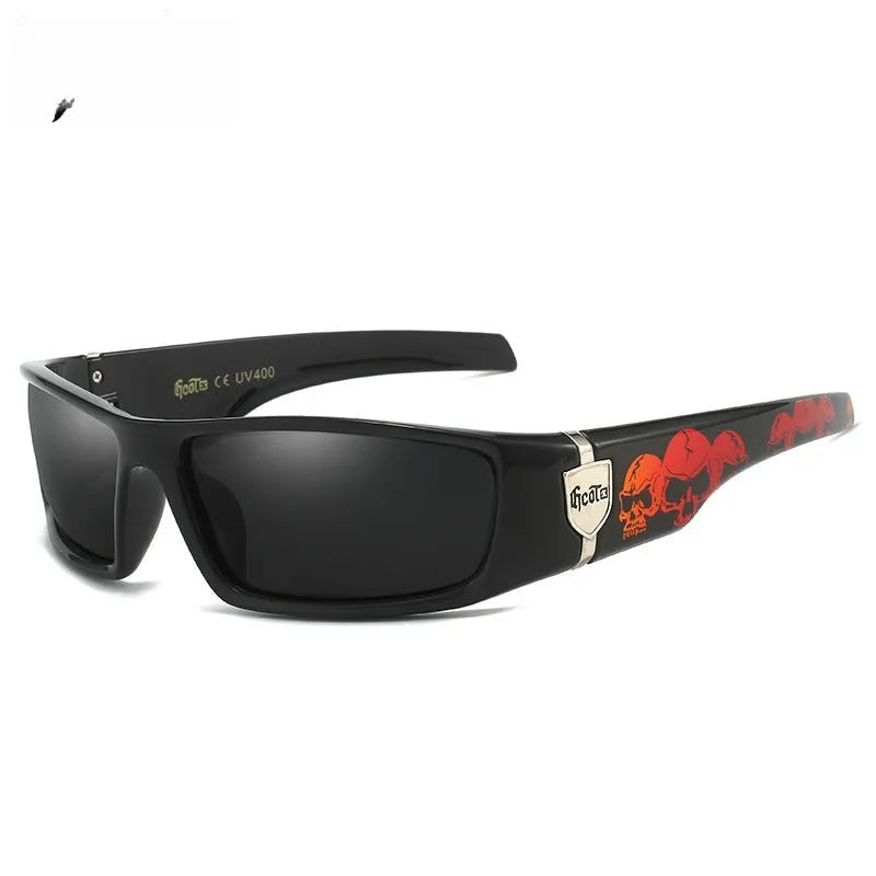 Bandit style West Coast hip hop polarized sunglasses with box frame in multiple colours