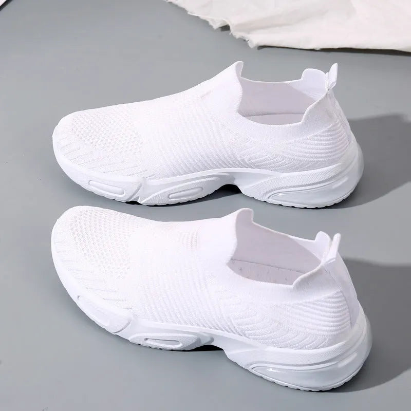 Slip-on breathable lightweight lazy sock shoes in 2205 Black with mesh lining and PVC sole