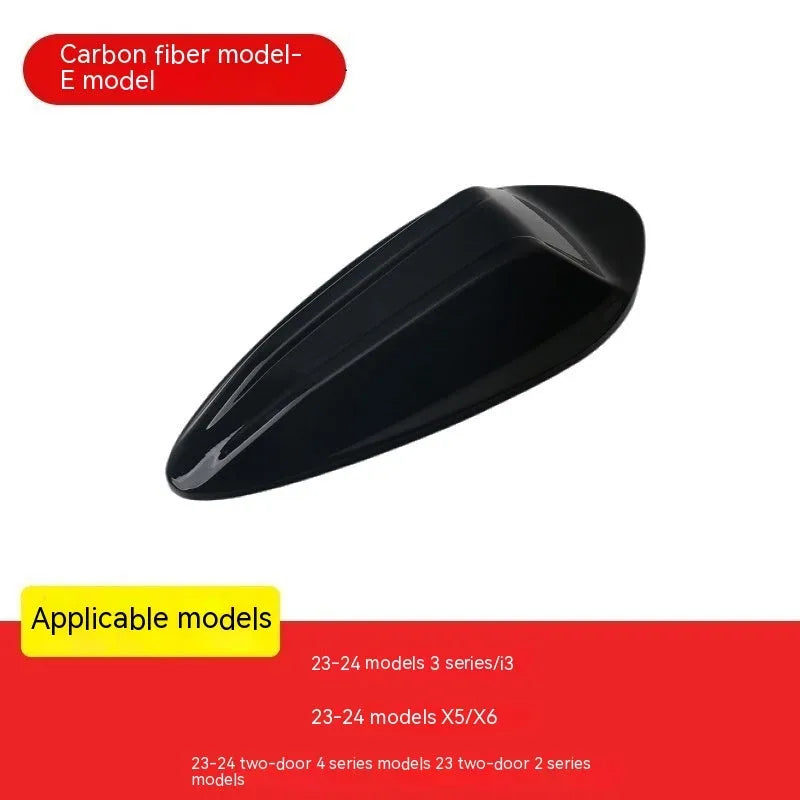 BMW shark fin antenna cover in carbon fibre drill pattern finish on a car roof