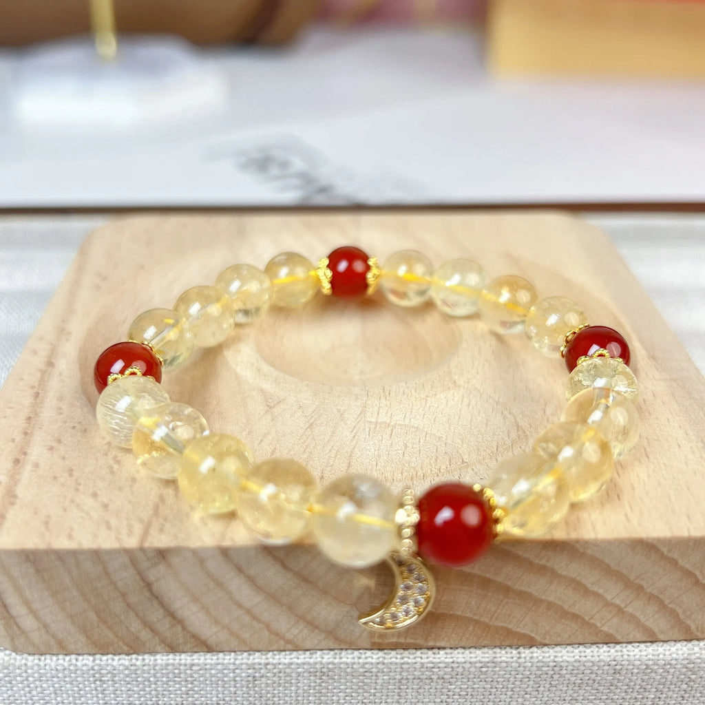 Handmade citrine crystal bracelet for women travel gift