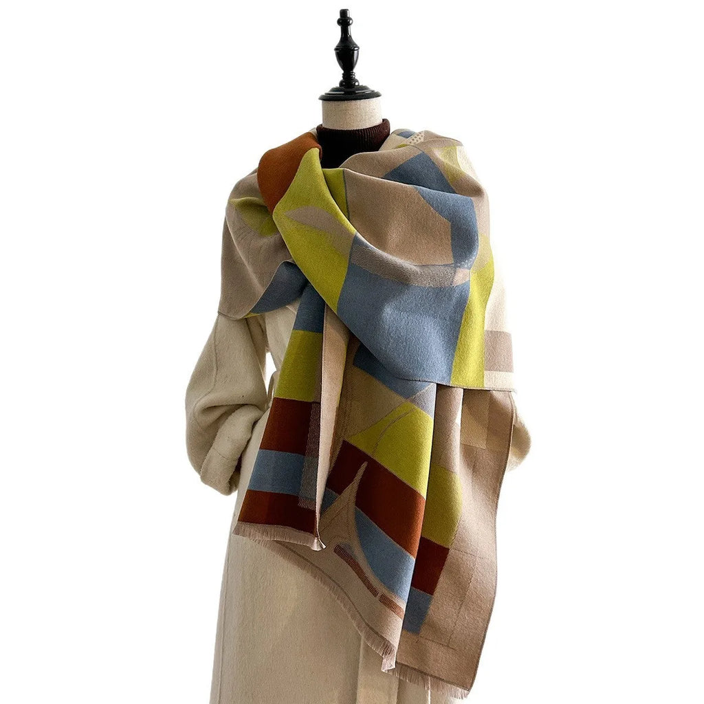 Mid-length imitation cashmere scarf 185x65cm in eight colours for autumn