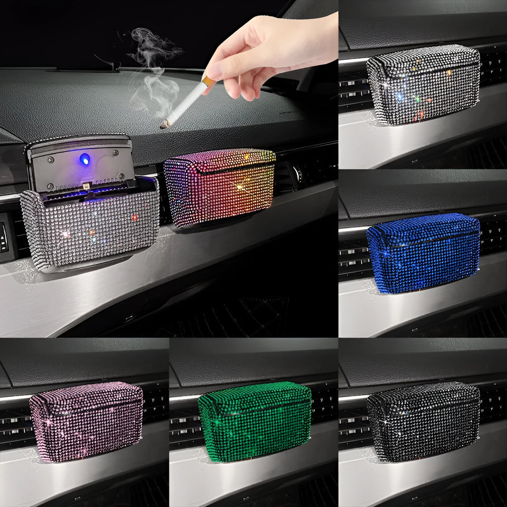 Creative covered car ashtray Full Diamond Series plastic 10x7x5cm colourful diamond pattern