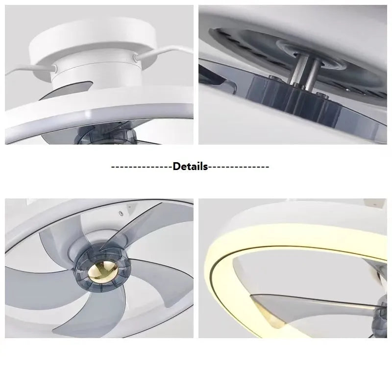 Φ500mm diameter ceiling fan lamp with integrated light fitting in modern simple style